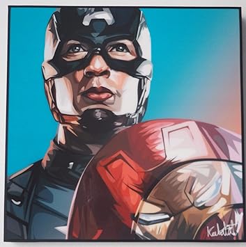 Glagoods Captain America Ironman The Avengers Assemble Iconic Movie Cartoon Pop Art Poster Encadre Vinyle Citation Cadeau Amazon Fr Cuisine Maison
