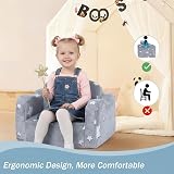 MeMoreCool Kids Couch Sofa Folding Toddler Chair Bed Grey view 4