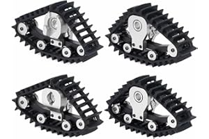 POWMOK TRX4M Snow Tires, 4 Pcs Snow Tires Sets Simulate Carload Tracks Wheel Sandmobile Conversion for 1/18 RC Crawler TRX4M Upgrades (Silver)