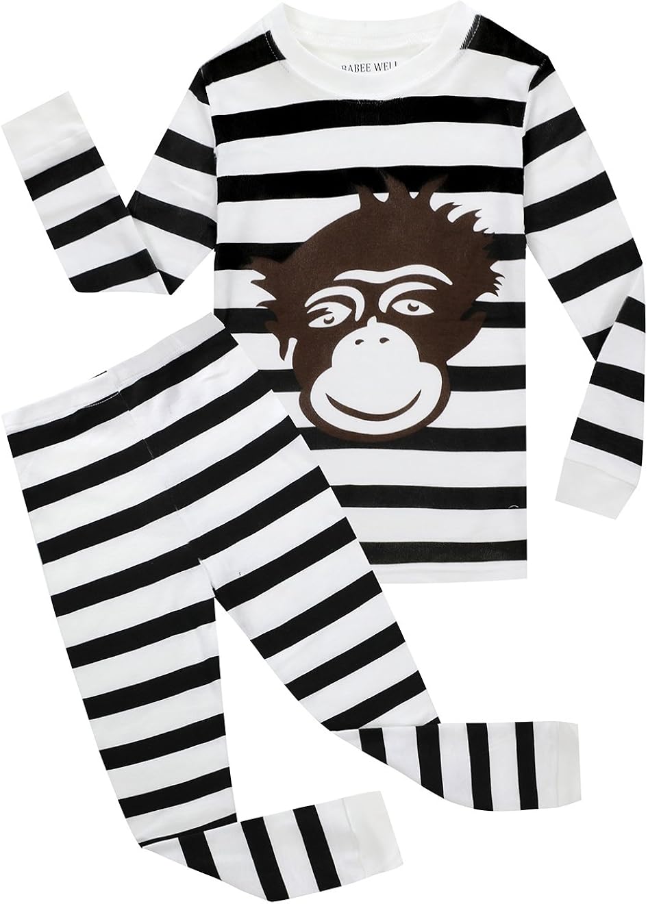 Amazon Com Dudu Dream Baby Boy S Monkey Pajamas For Kids Childrens Cotton Sleepwear Clothes Set White 6 12m Clothing