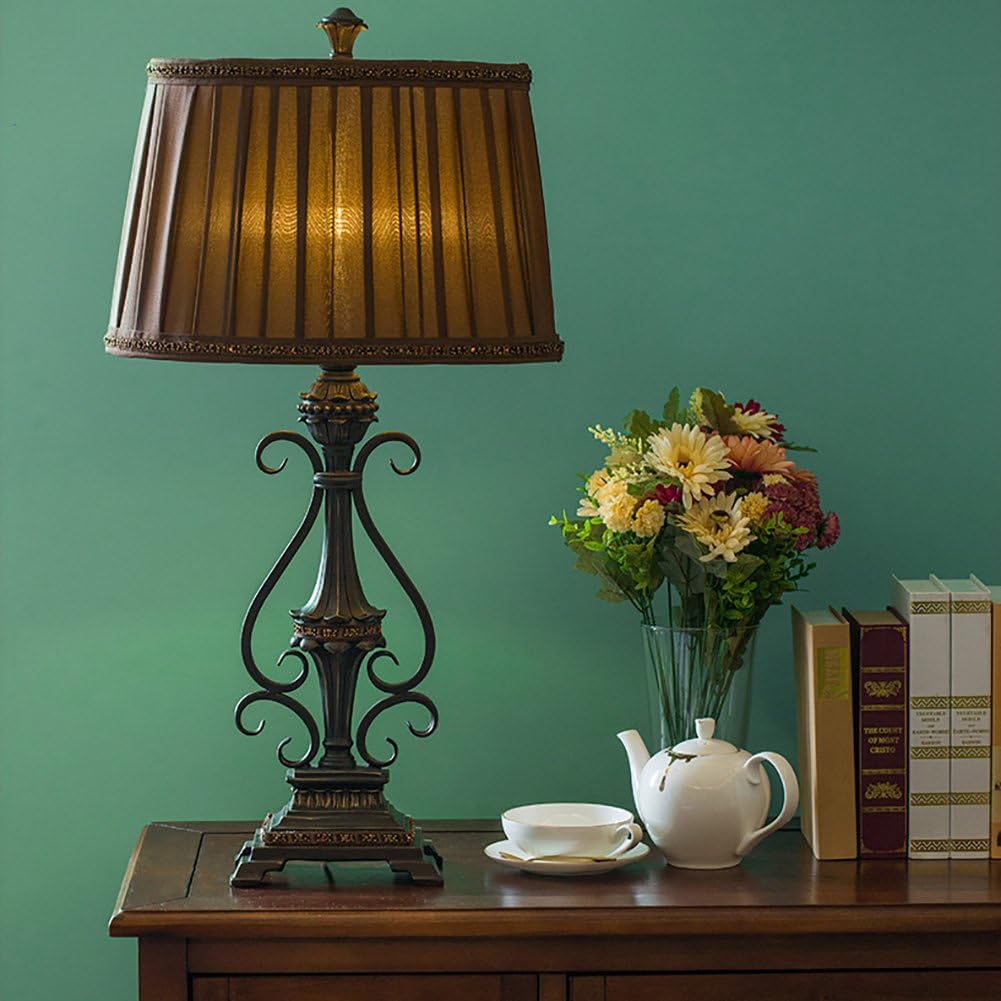 Jiejing European Style Decoration Table Lamp Luxury Bedroom Bedside Nightstand Lamp Study Sculpture Reading Light A Amazon Com