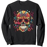 Cinco De Mayo Day Of Dead Sugar Skull Skeleton Floral Skull Sweatshirt