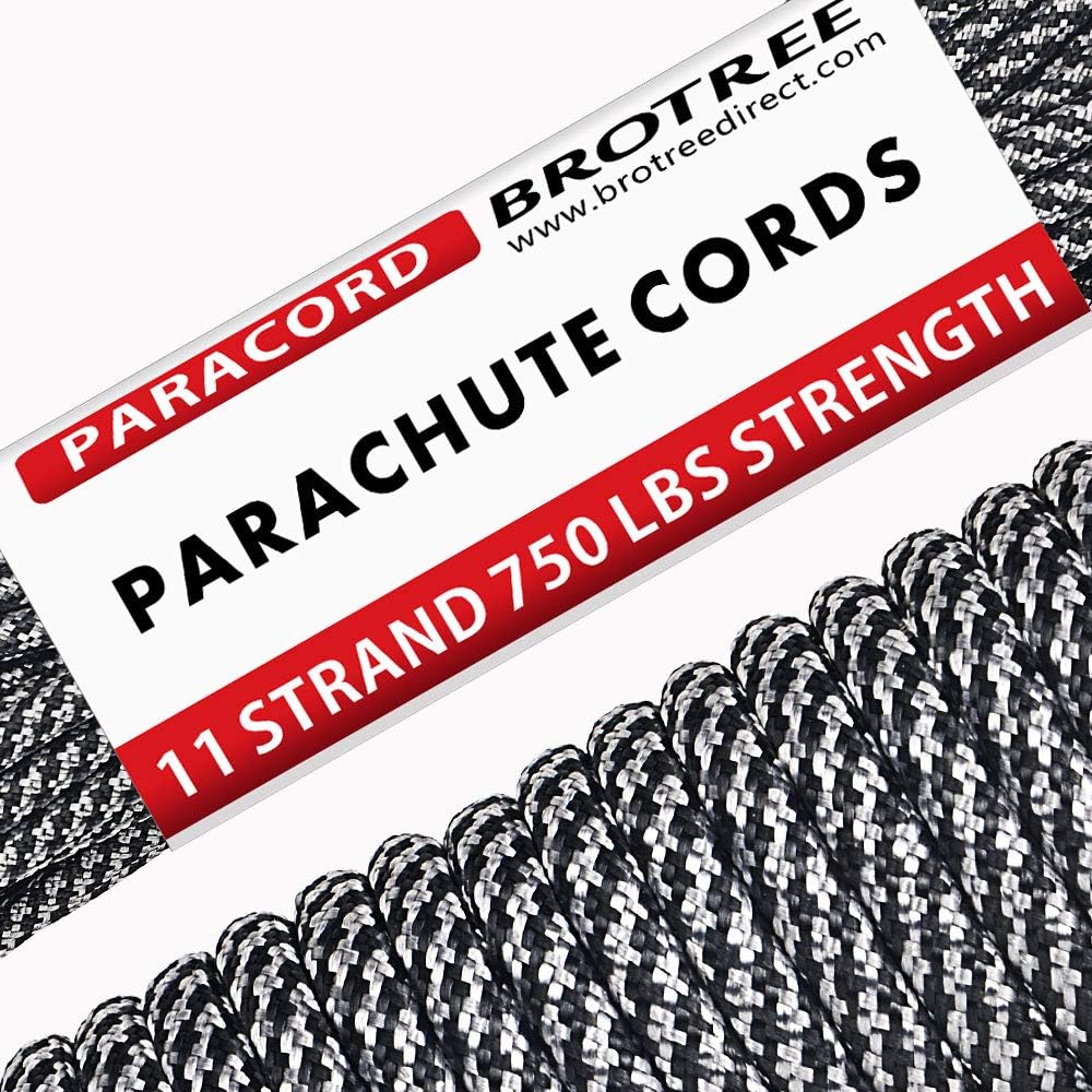 BROTREE 750 Paracord 11 Strand Nylon Parachute Cord Outdoor Survival Rope - 750lb Breaking Strength (50ft)