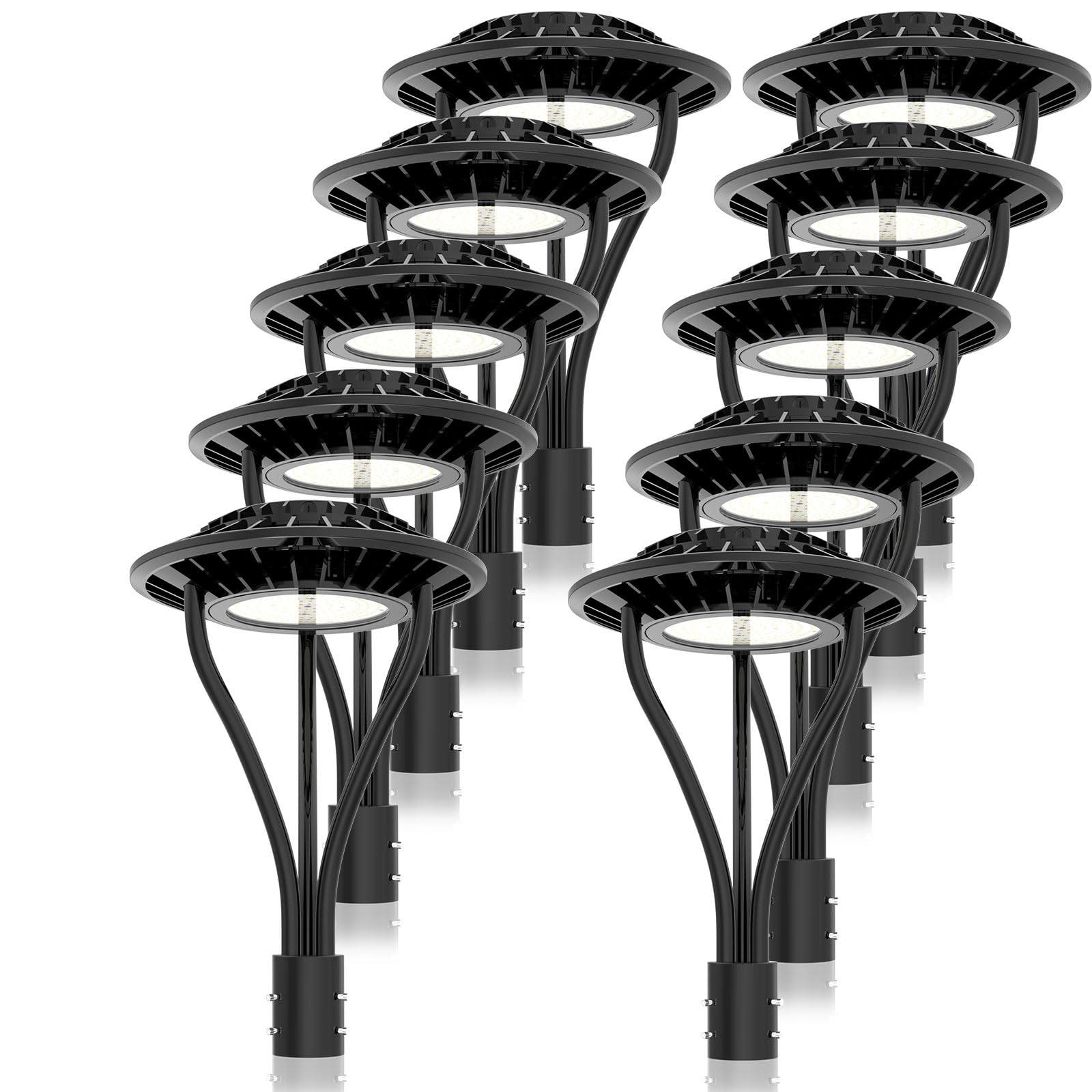 10 Pack LED Post Top Light 60W, LED Post Lamp Dusk