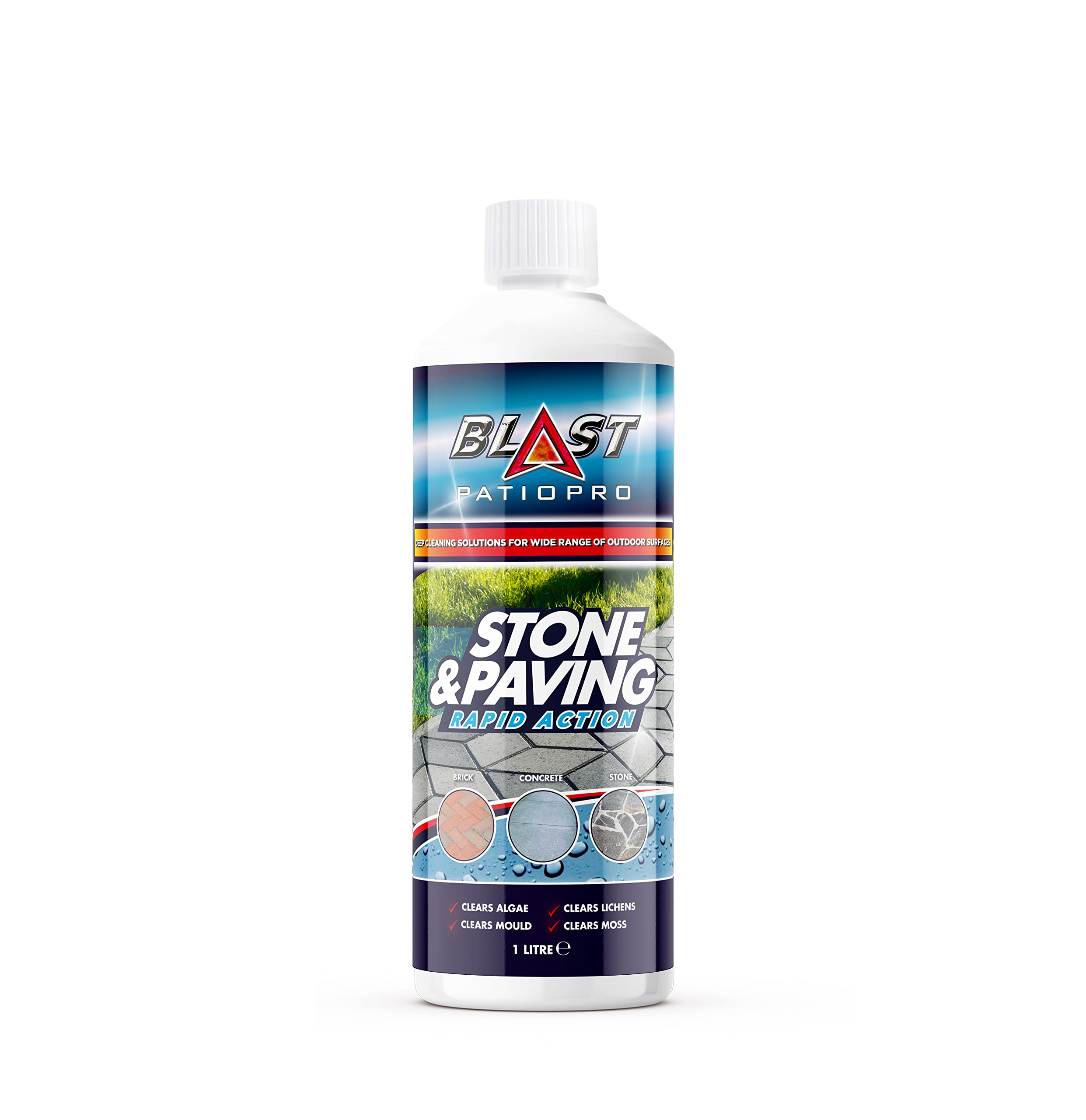 Blast Patio Pro FAM0834 - Stone & Paving Path Patio Cleaner | Mould, Moss and Algae Remover - 1 Litre