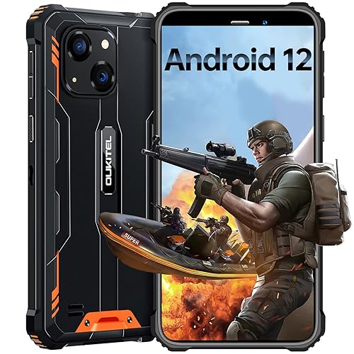 OUKITEL WP20 Pro Rugged Smartphone, 4GB+64GB Octa-Core 5.93" Rugged Phone Android 12, 6300mAh Battery, IP68 Waterproof, 20MP Camera, Global Version 4G LTE Cell Phone, Face ID+Fingerprint, NFC, Orange in Kuwait | Whizz