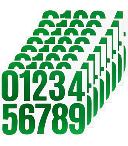 4 Inch Reflective Numbers 4 Inch Large Size Number Stickers, 1