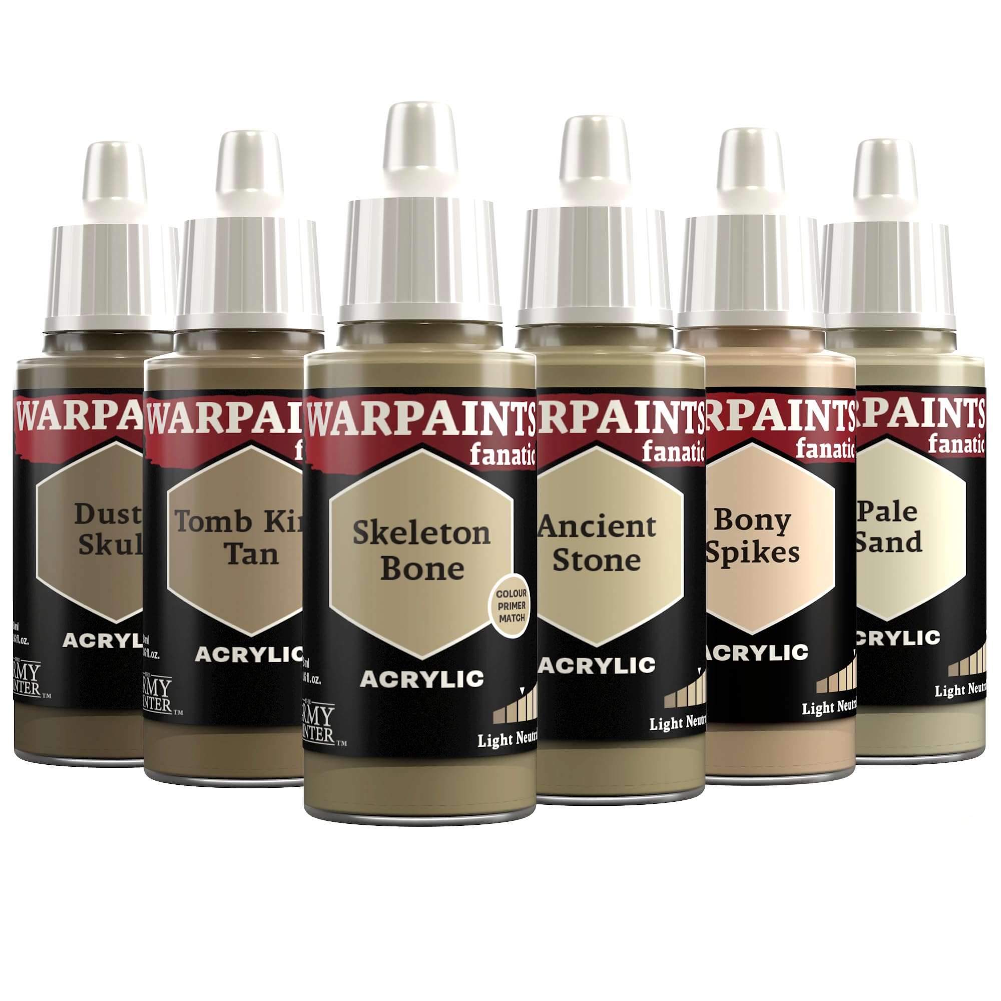 The Army Painter, Warpaints Fanatic Flexible Triad: Light Neutrals, 6 x 18 ml acrylic paints - Miniature quality hobby paint for Dungeons and Dragons (DnD) & Warhammer Miniatures