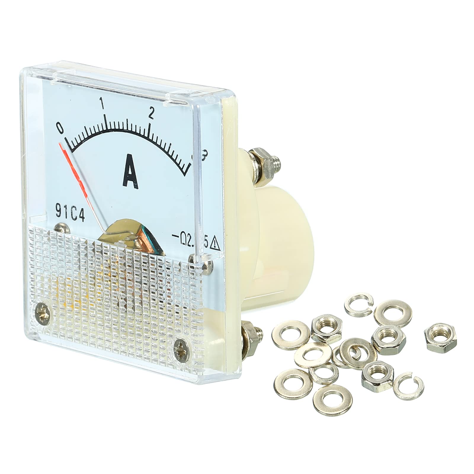 YOKIVE Analog Panel Ammeter, 91C4 Ampere Meter Current Tester, Great for Office, Art, Home, Daily Use (DC 0-3A)