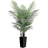 5FT Tall Fake Palm Tree with Black Planter – Artificial Plants Indoor Large Faux Tree Indoor Plant for Living Room Office Home Floor Decor