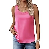 Zeagoo Silk Satin Tank Tops for Women Scoop Neck Sleeveless Camisole Tops 2026 Summer Basic Blouses