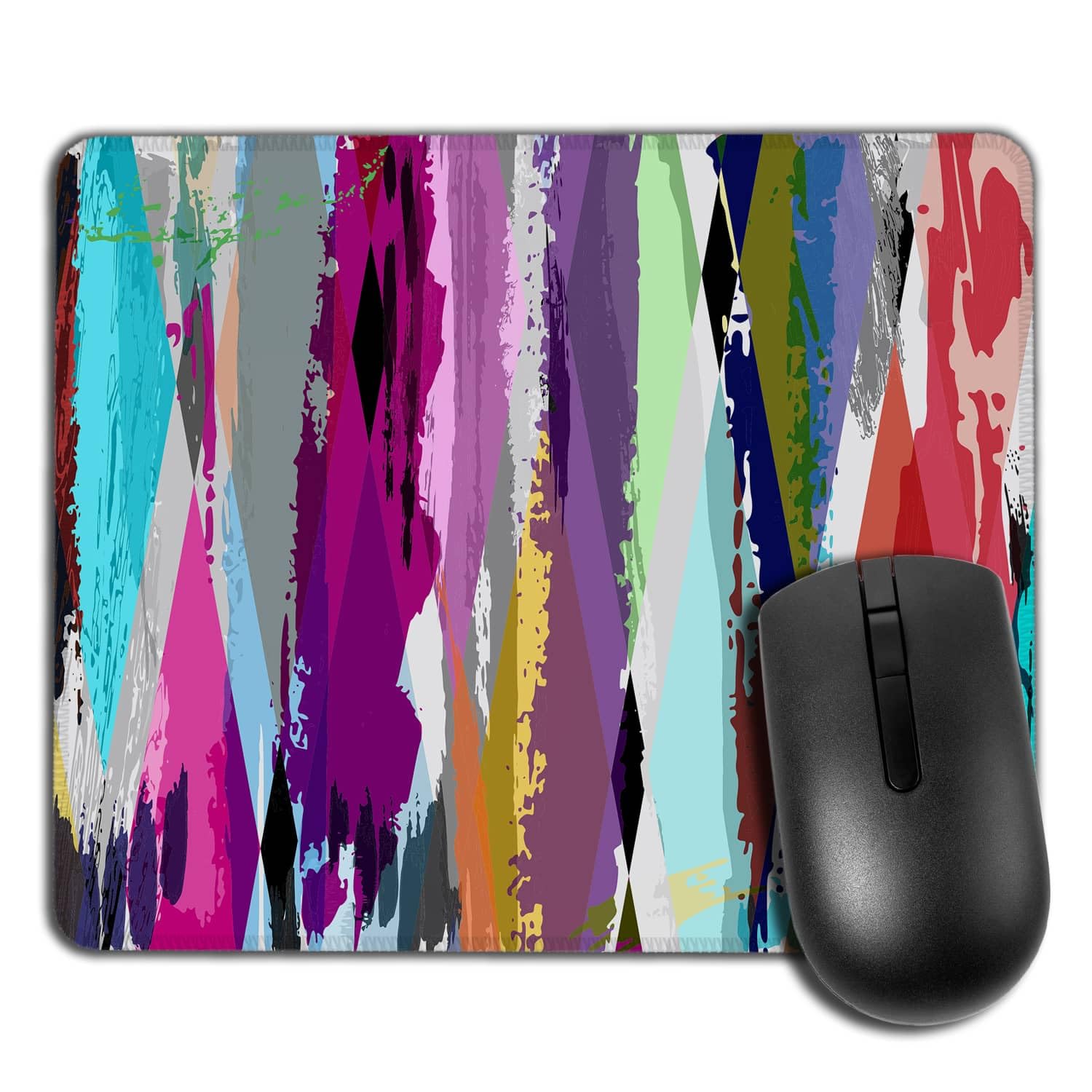 Yeuss Splash Paint Mouse mat pad Rectangular Non-Slip Mousepad, Abstract Background With Strokes Splashes And Geometric Lines Gaming Mouse mat pads, Colorful,200mm x 240mm
