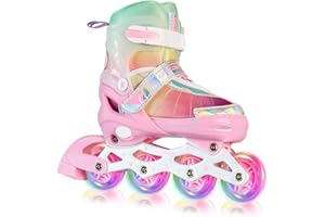 LEVYTEMP Kids Adjustable Inline Skates for Girls Boys and Adults, Blades Skate with Outdoor All Light Up Wheels for Beginner Youth Women