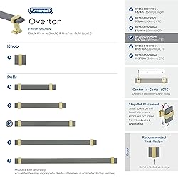 Amerock | Cabinet Pull | Black Chrome/Brushed Gold