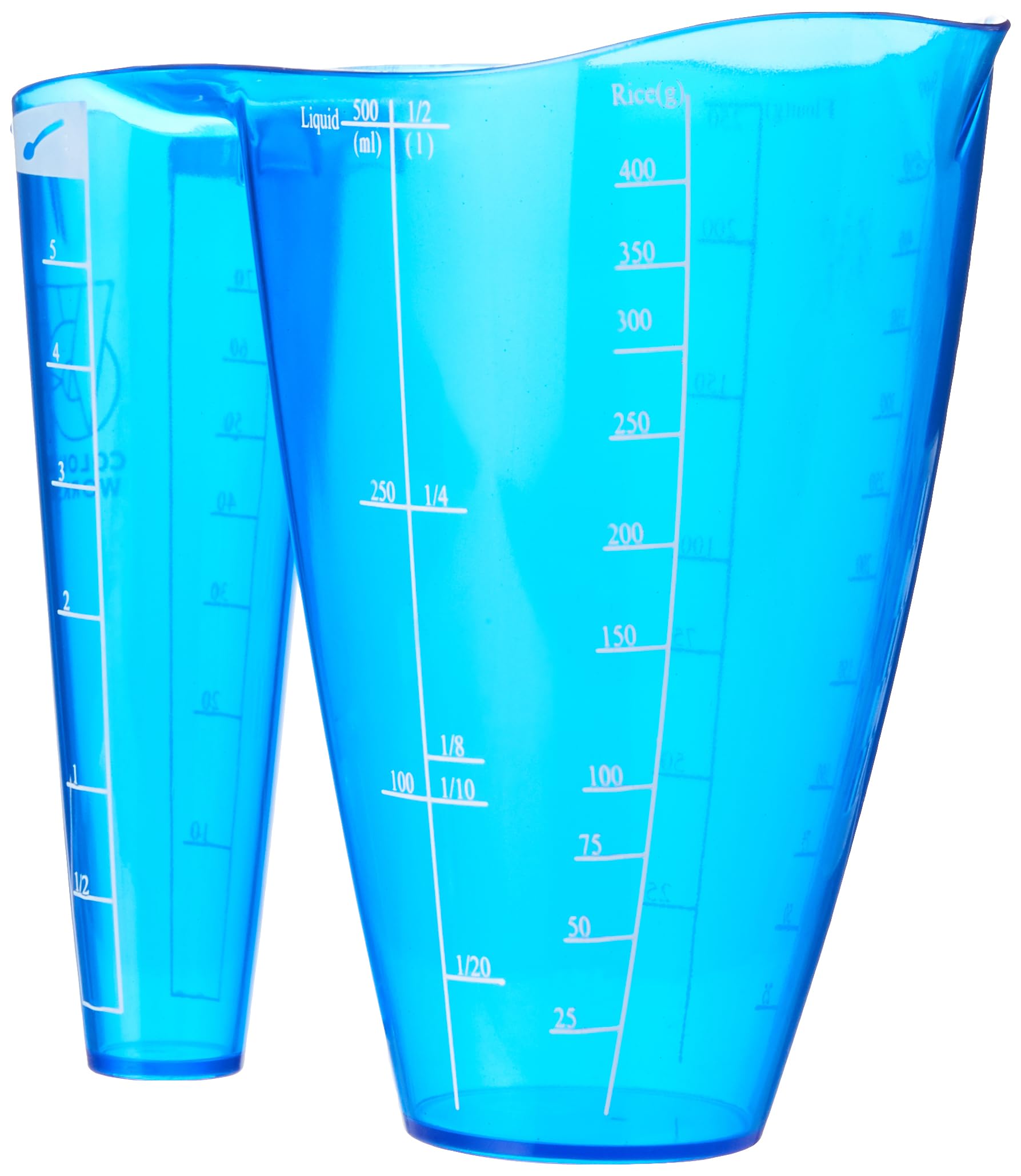 Colourworks CW2IN1MJUGBLU 2 in 1 Plastic Measuring Jug for Dry and Liquid Ingredients, Blueberry, 500 ml
