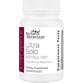 Bariatric Advantage Ultra Solo Without Iron - Once-Per-Day Daily Multivitamin - for Bariatric Patients - with Thiamin, Vitamin A & More - Gluten Free - 30 Capsules
