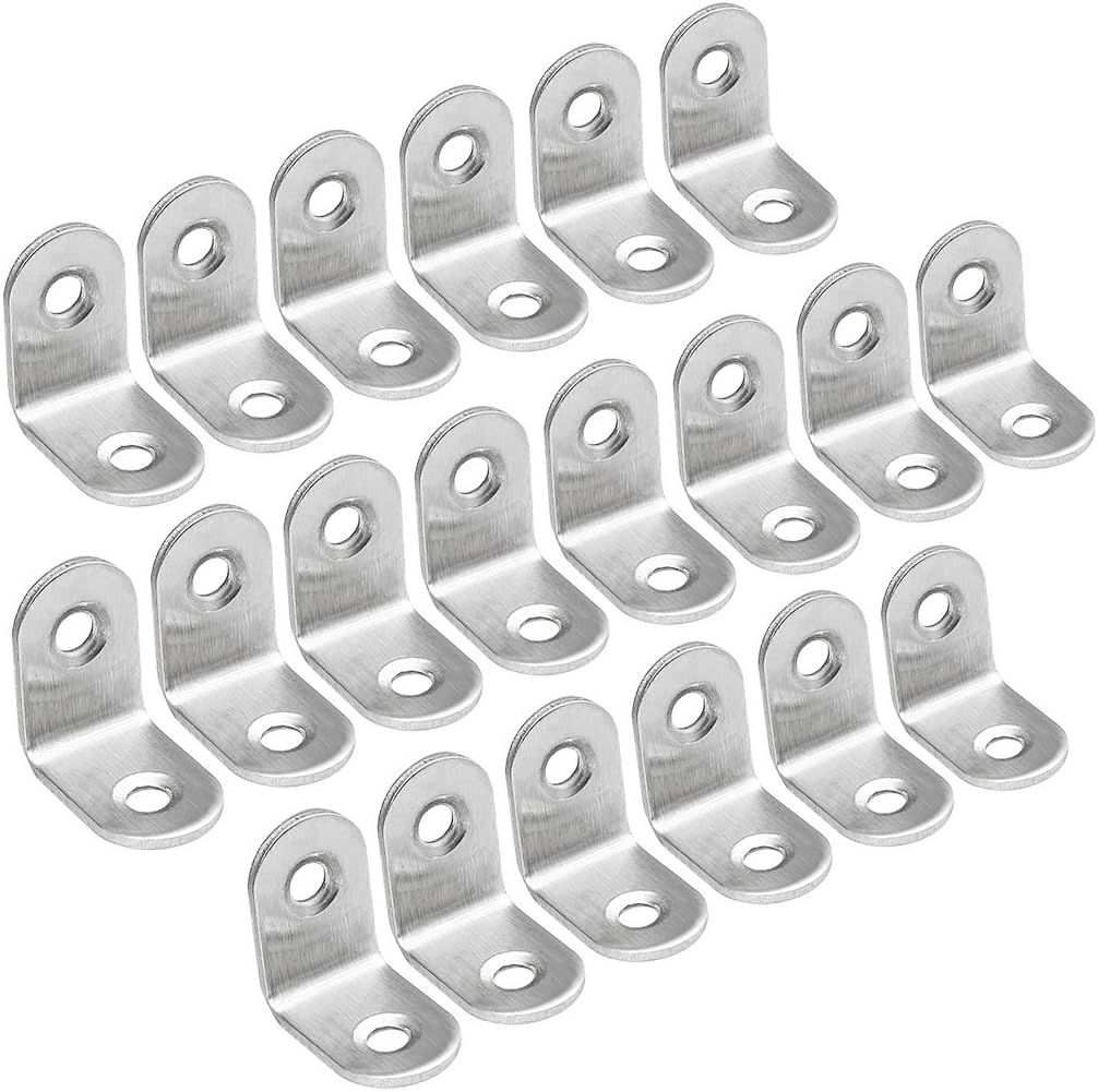 sourcing map Stainless Steel Shelves Corner Brace 25mmx25mmx16mm