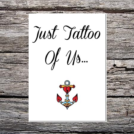 Funny Af Cartes De Luxe A5 Lin Carte Anniversaire De Mariage De Saint Valentin Tatouage Theme Just The Tattoo Of Us Ancre Amazon Fr Fournitures De Bureau