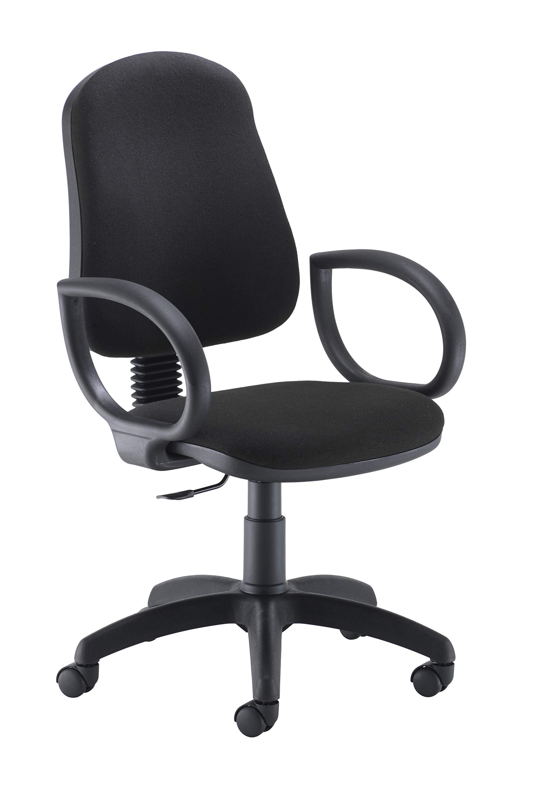 Office Hippo High Back Swivel Desk Chair, Ergonomic Home & Office Chair With Height Adjustable Seat & Backrest, Fixed Arms For Extra Comfort, Computer Chair For Daily Use - Black