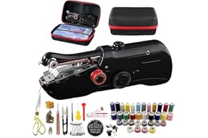 ZASIDLER Handheld Sewing Machine with Black Storage Case and 109-Piece Sewing Kit, Mini Portable Cordless Hand Sewing Machine, Ideal for Adults & Beginners, Complete Set of Quick Home Clothing Repair Tools