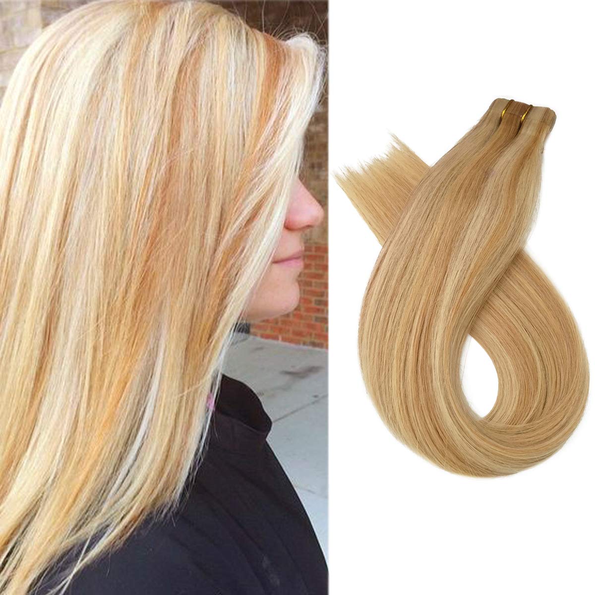 Amazon Com Hair Extensions Strawberry Blonde To Bleach Blonde Tape Ins Extensions 30grams 20pcs Soft Straight Fine Blonde Highlights Tape In Remy Human Hair Pieces H 27 613 16inches Beauty