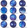 AMOR PRESENT 12PCS Space Party Favors, 2 Inch Galaxy Stress Balls Mini Foam Squeeze Squishies Toys for Stress Relief Outer Space Astronaut Party Class Reward