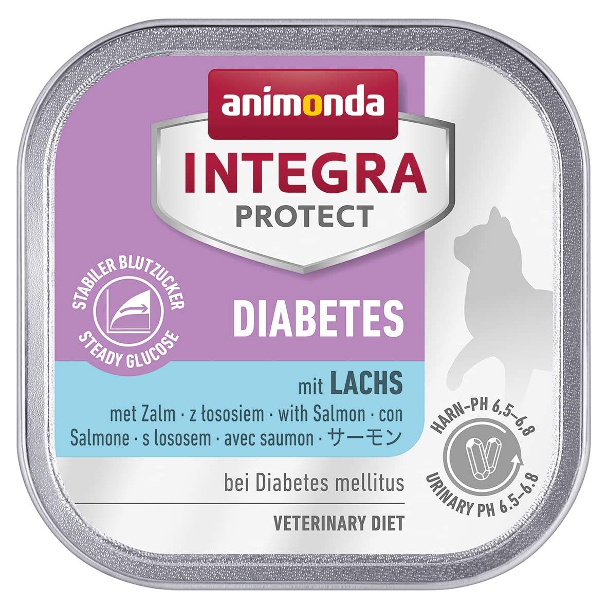 animonda Integra Protect Diabetes cat, diet cat food, wet food for diabetes mellitus, with salmon, 16 x 100g