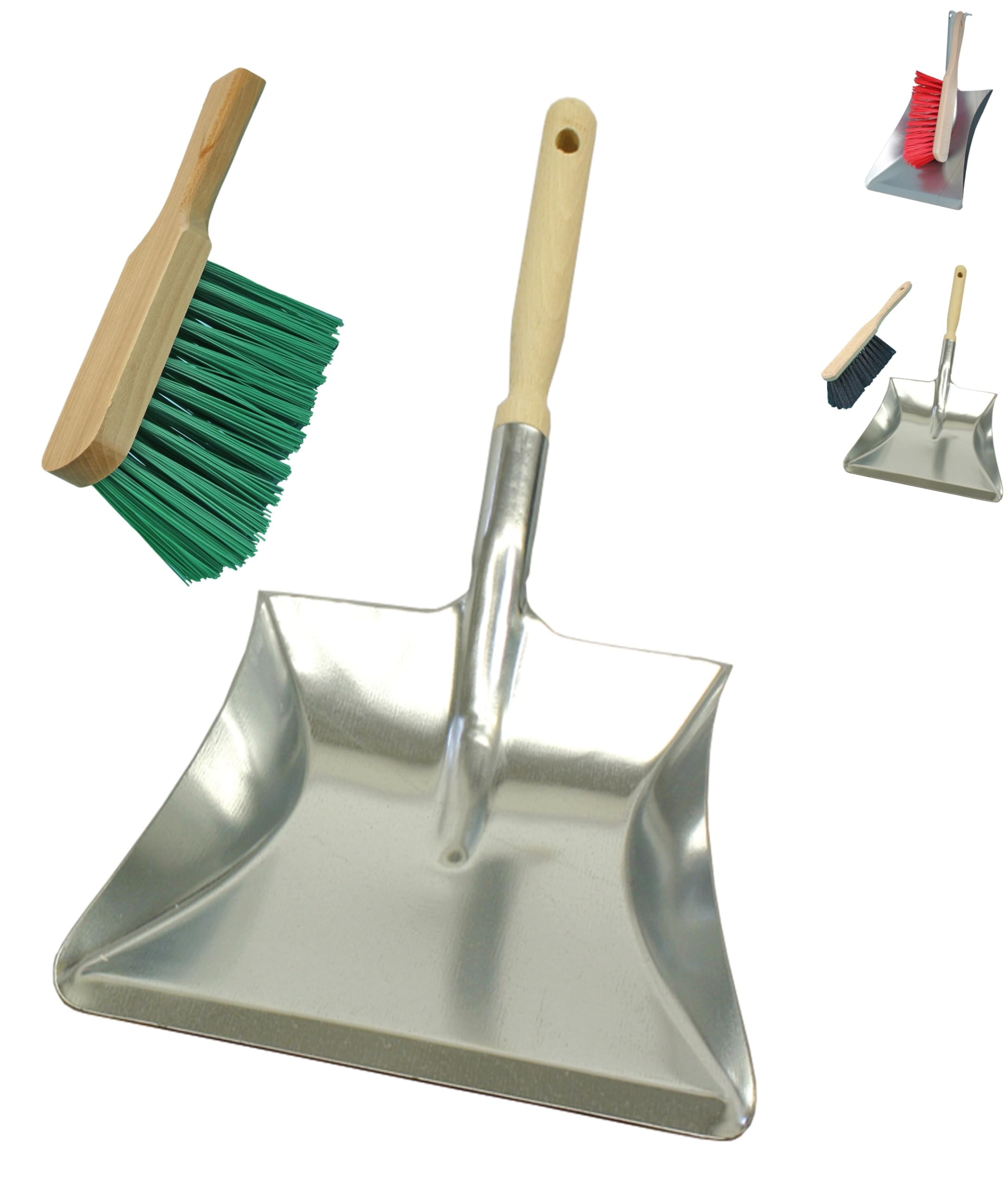 Brushmann Large Dustpan / Hand Shovel and Hand Brush Set (Hard Bristle)