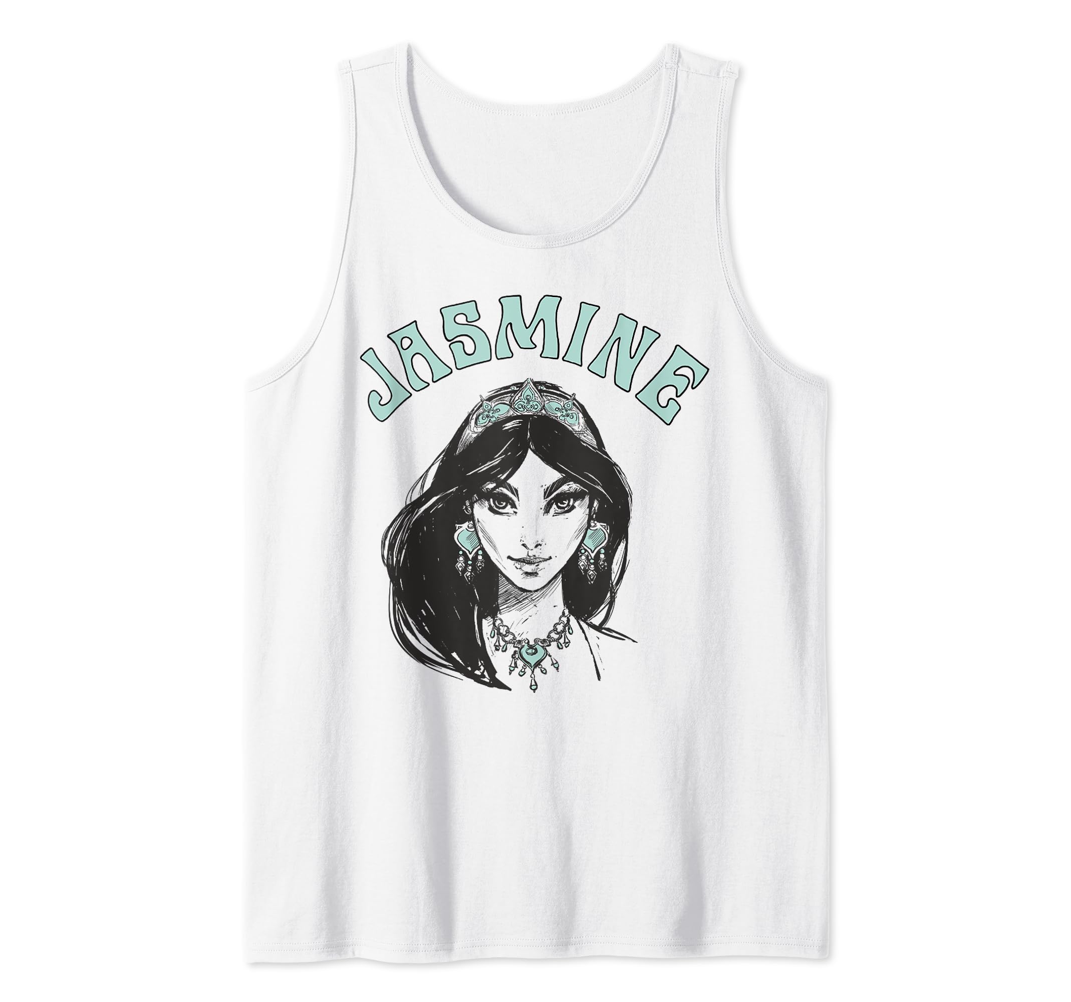 Disney Aladdin Live Action Jasmine Face Portrait Sketch Tank Top