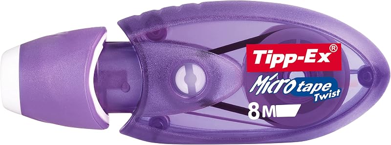 Tipp-Ex Korrekturroller Micro Tape Twist mit Schutzkappe, in 3 Farben (nicht wählbar), 8m x 5 mm, 3er Pack, Ideal für die Schule