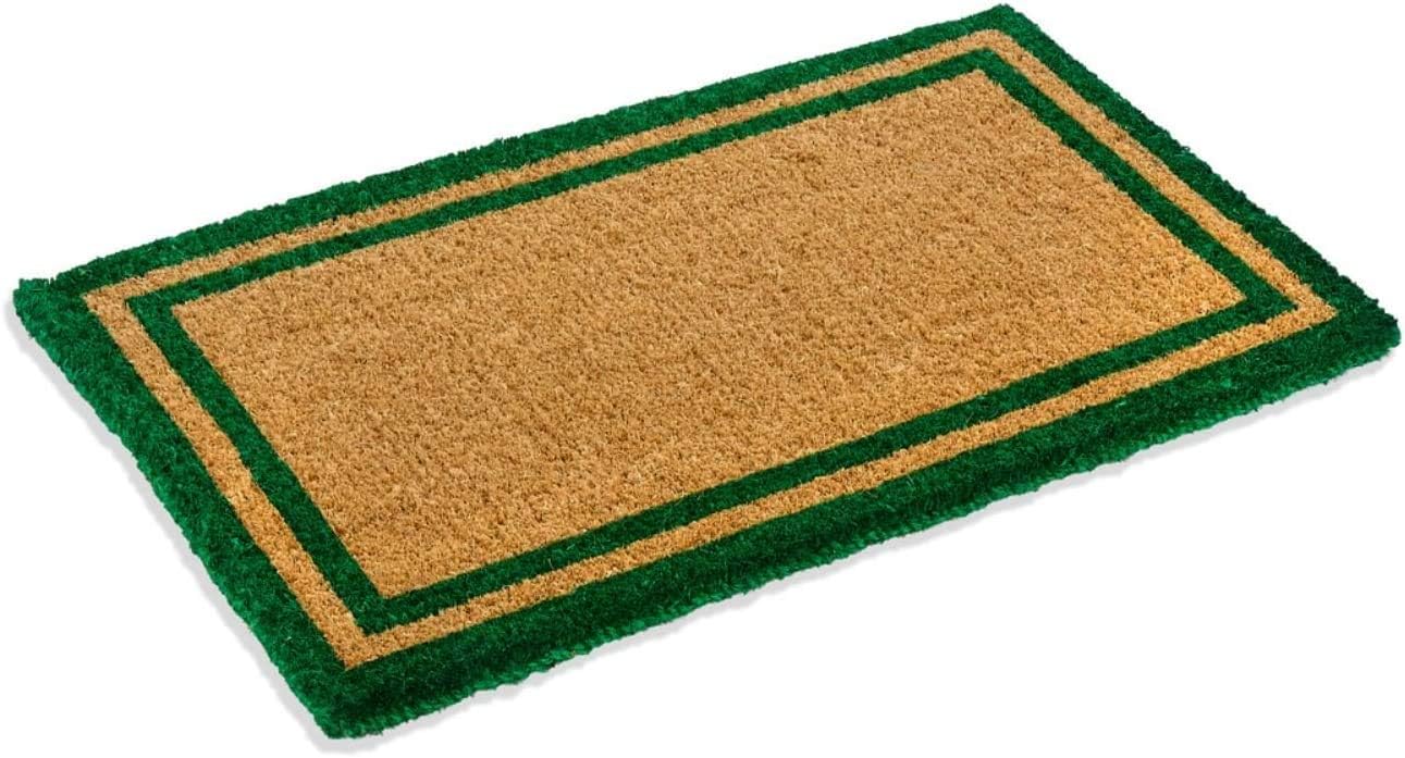 Kempf Green Border Coco Coir Doormat - Heavy Duty Doormats - 48" x 30"