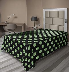 Ambesonne Alien Flat Sheet, Supernatural Martiansal