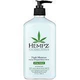 Hempz Natural Triple Moisture Herbal Whipped Body Cream with 100% Pure Natural Hemp Seed Oil for 24-Hour Hydration