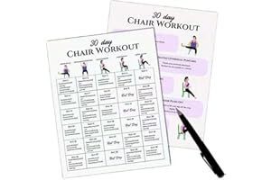 Chair Exercises for Seniors - 30-Day Fitness Program with 6 Posters and Chair Yoga Book for Travel, Morning Routine, Work, Fa