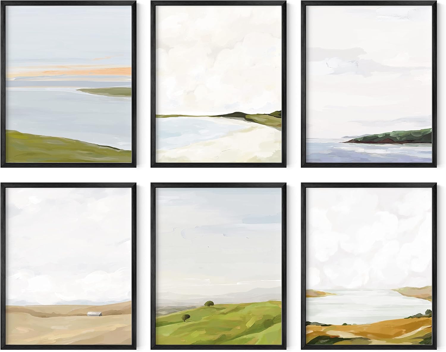 Paintings - HAUS AND HUES Landscape Wall Art - Oil Painting Artwork For Walls, Scenic Landscape Art, Mountain Wall Art For Living Room, Farmhouse Prints, Rustic Wall Pictures For Living Room (8x10, Unframed)