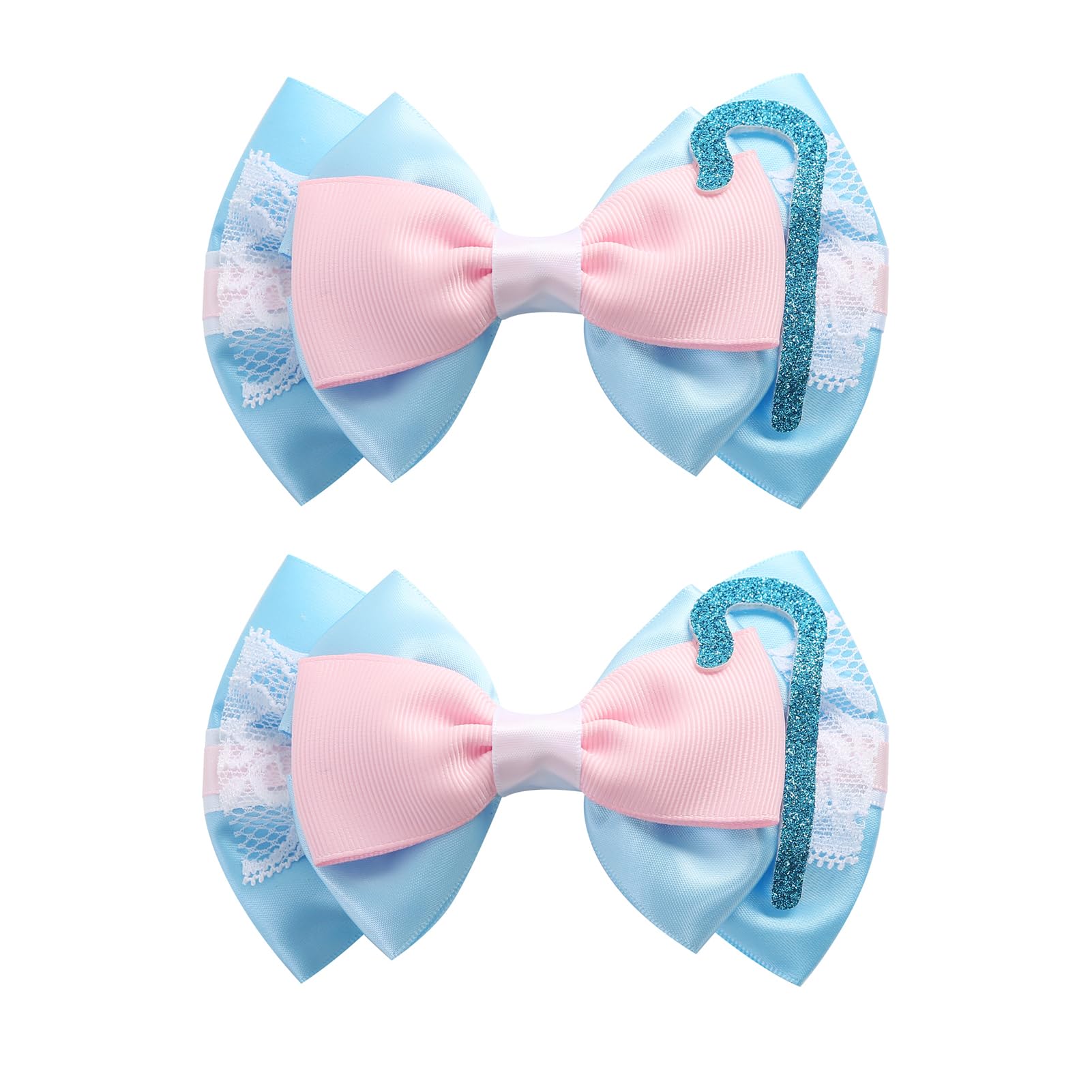 Photo 1 of 2PCS Toy Hair Bow Clips for Women Girls 4 Inch Cute Cartoon Birthday Party Dress Up Accessories for Bo Peep