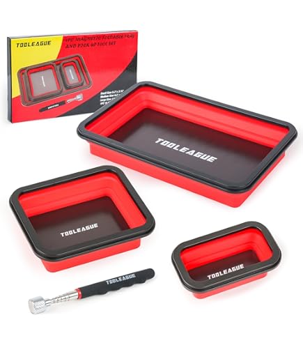 2 Plateaux Magnétiques Pliables En Silicone - Aimant Puissant, Rangement Petites Pièces, Pour Bricolage Et Mécanique