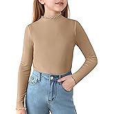 ZDC Girls Mock Neck Long Sleeve Shirts 2025 Ribbed Knit Slim Fit T Shirts Fall Layer Tops Tees