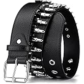 YYHJM Bullet Rivet Belts Personalized Black Belt Fantastic Pu Leather Belt For Jeans Hip Hop