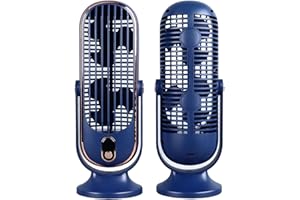Alomejor Quiet Desktop Tower Fan 5 Speeds Desktop Tower Fan for Home Car Office Bedroom, ABS Metal Parts (Blue)