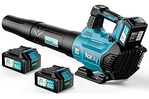 ACESKY Leaf Blower Cordless - 2025 Update 150000RPM & 3 Speed Levels Electric Leaf Blower with 2 x 4.0Ah Battery and Charger, Extension Tube Blower for Lawn Care, Yard, Garage, Blowing Leaves, Dust or Snow