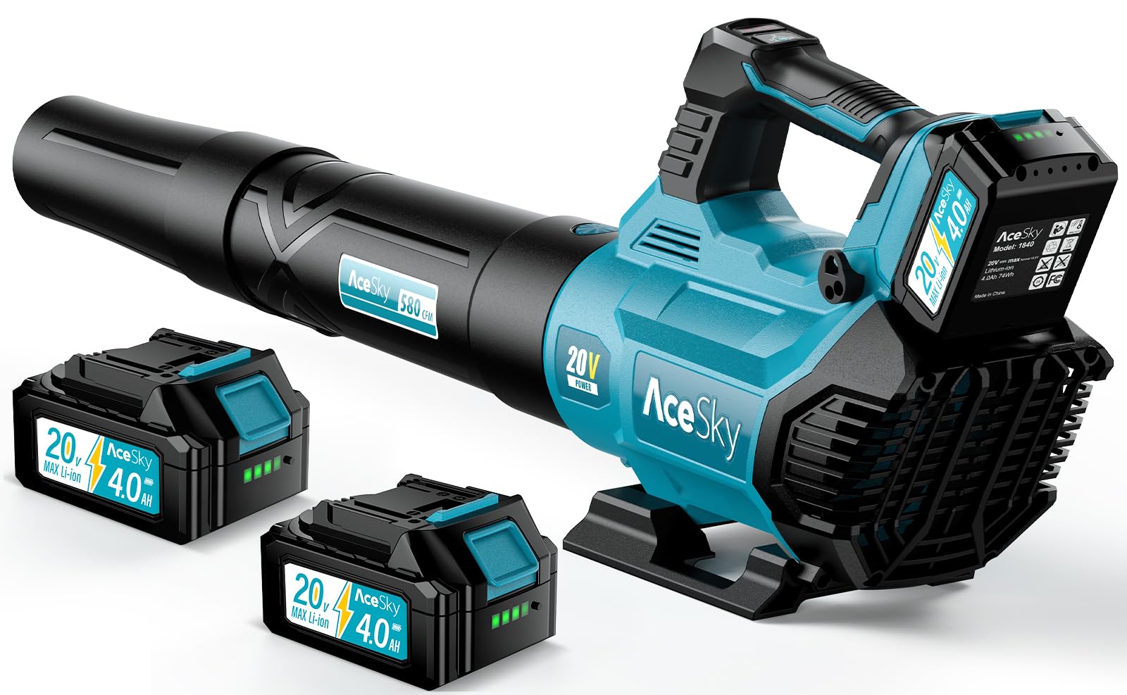 Photo 1 of ***MISSING BATTERIES & CHARGER*** Leaf Blower Cordless - 2025 Update 150000RPM & 3 Speed Levels Electric Leaf Blower with 2 x 4.0Ah Battery and Charger, Extension Tube Blower for Lawn Care, Yard, Garage, Blowing Leaves, Dust or Snow