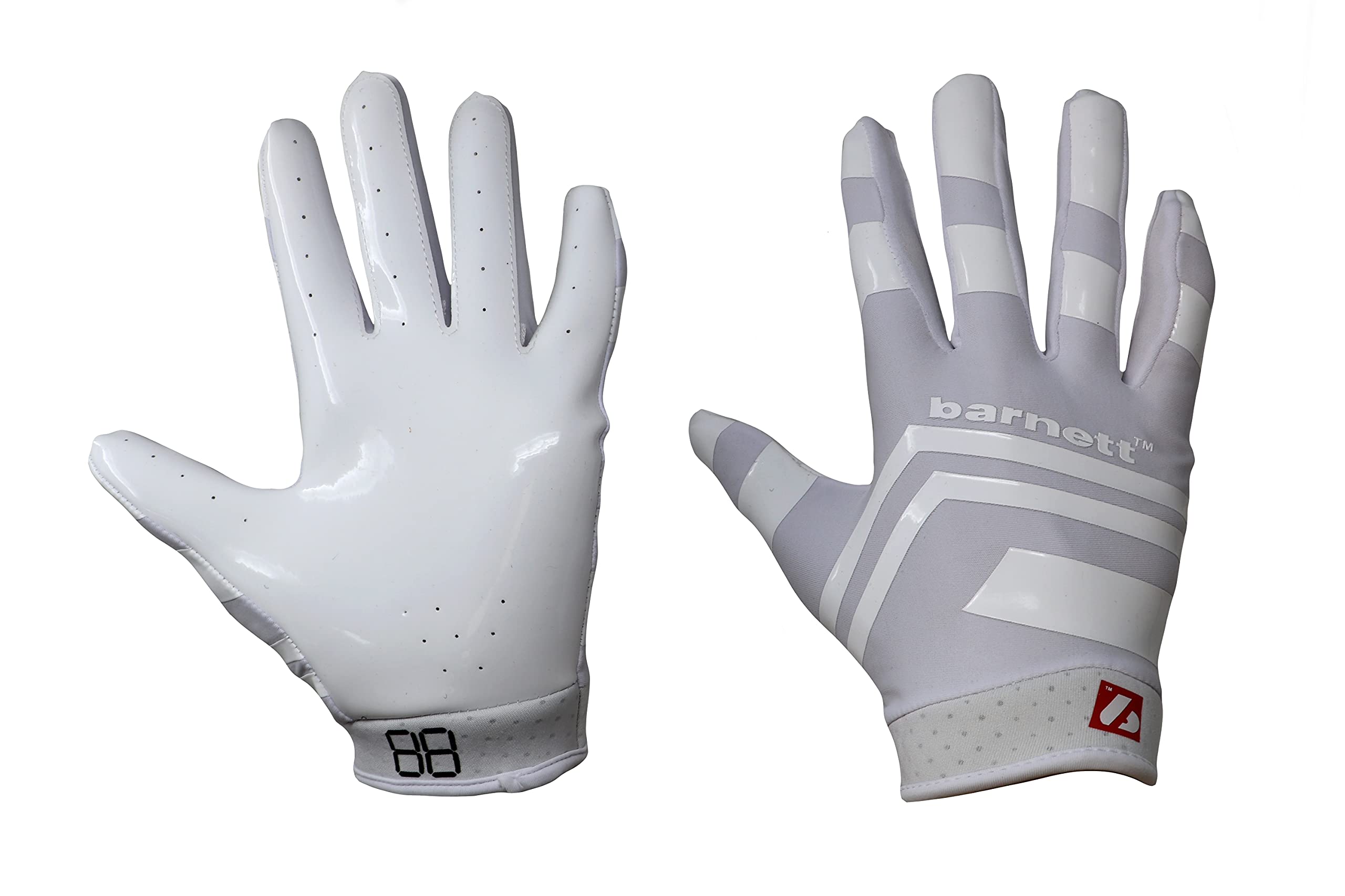 BARNETT FRG-03 professional receiver football gloves, RE, DB, RB WHITE (XL)