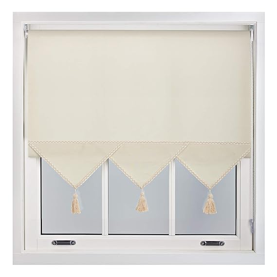 Quality Roller Blinds Triangle Edge Different Colours & Sizes Made to Measure with Metal