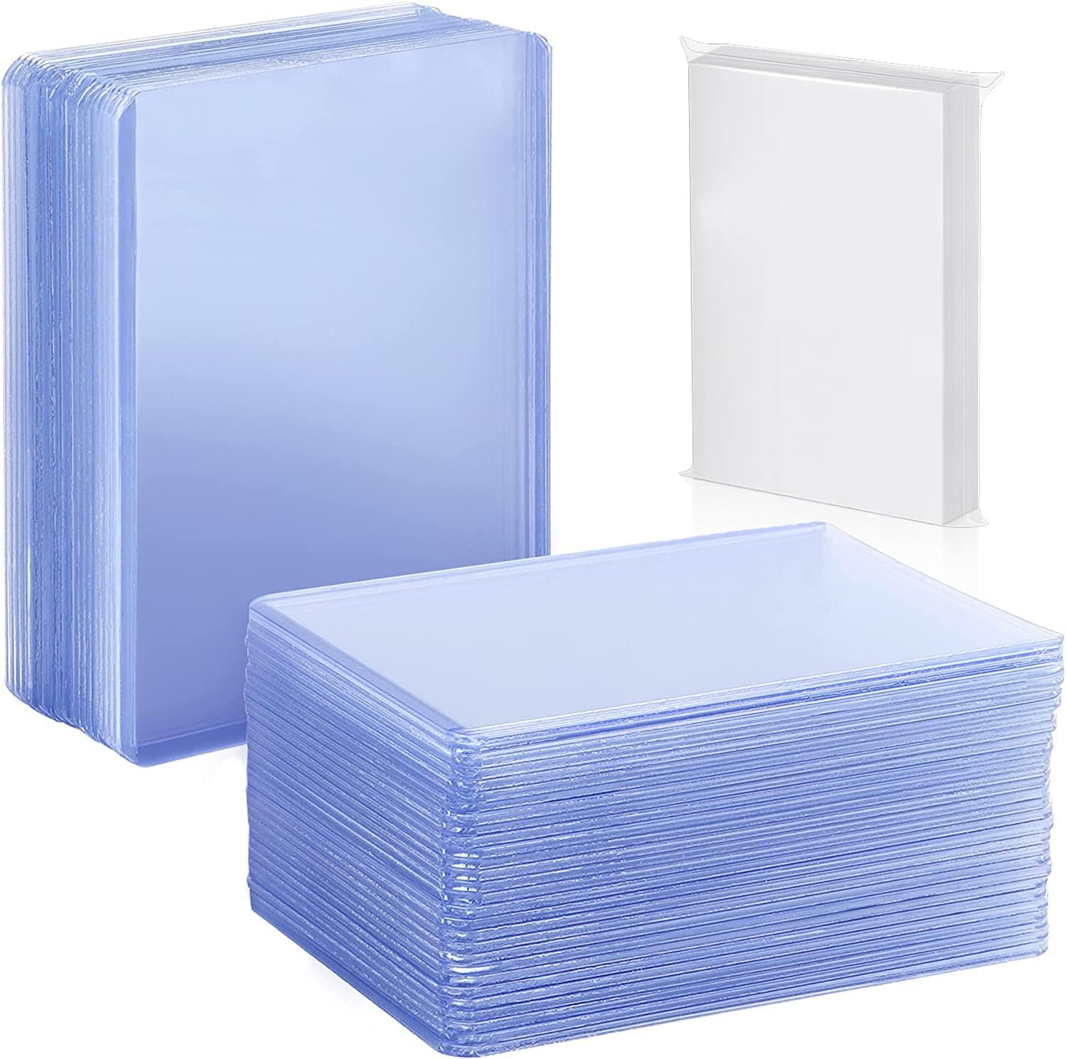 Photo 1 of 200 Pack 3"x4" Top loaders for Cards - 35pt Premium Hard Plastic Card Protectors, Plastic Card Sleeves, for Trading Baseball Game Sports Collectible Card (100 PCS Toploader + 100 PCS Penny Sleeves)