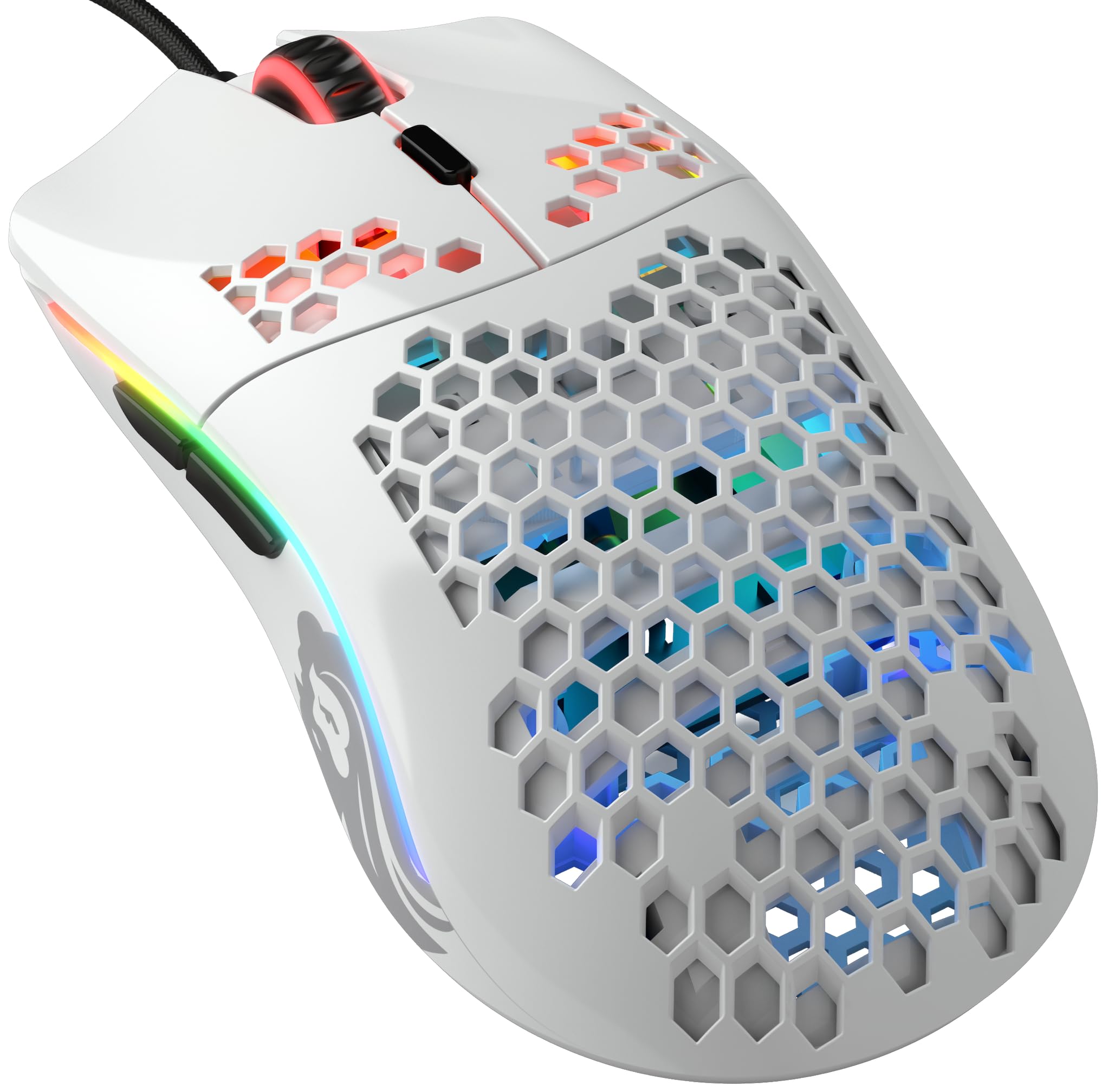 GLORIOUS Gaming Model O Wired Gaming Mouse - 67g Superlight Honeycomb Design, RGB, Pixart 3360 Sensor, Omron Switches, Ambidextrous - Glossy White
