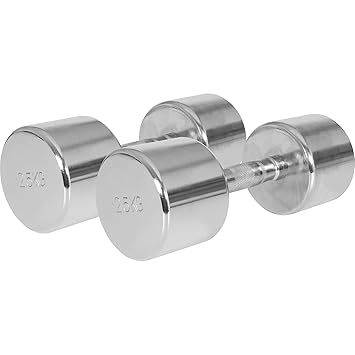 GORILLA SPORTS® Kurzhantel Chrom Set/Einzeln 1-50 kg – Rundhantel mit ergonomischen Chrom-Griff in 14 Gewichtsvarianten
