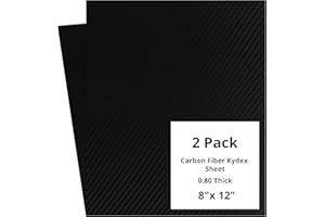 HolsterBuilder Carbon Fiber Kydex Sheets - (Pack of 2) Professional-Grade DIY Holster & Sheath Making Material - (8x8, 8x12, 12x12), Heat-Moldable, Custom Holsters (Black,8X12)