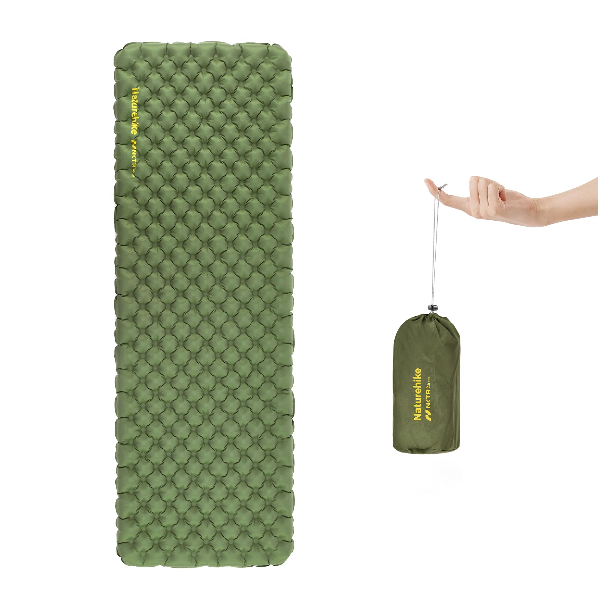 Naturehike Ultralight Inflatable Camping Sleeping Mat 4.6R Portable Sleeping Pad Waterproof Durable Air Mattress with Inflatable Bag for Trekking Hiking Backpacking Outdoor