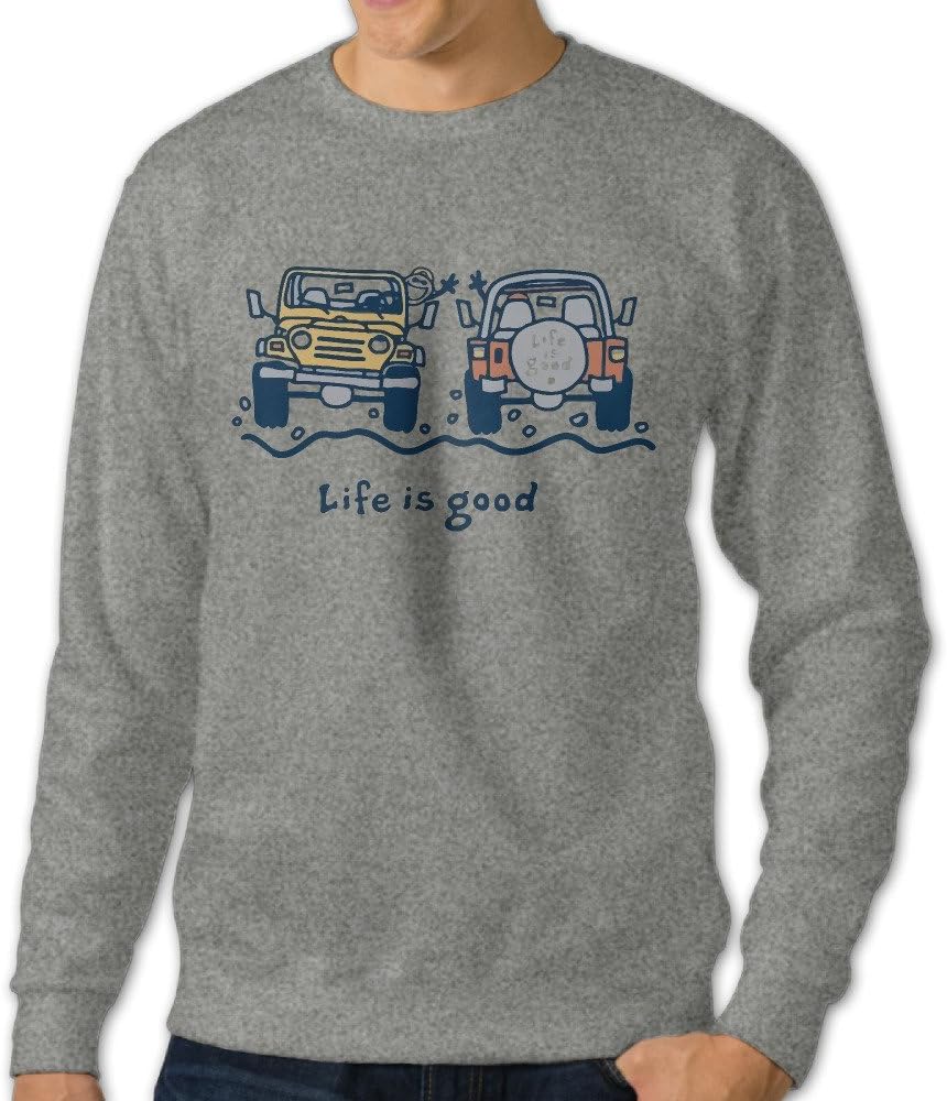 Men's Jeep Cartoon Life Is Good Sweatshirt Hoody